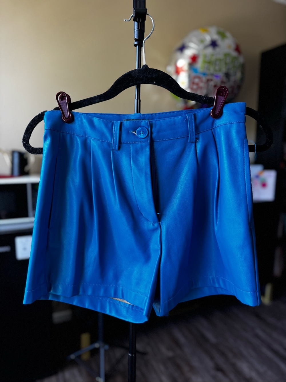 Primark Bright Blue Tailored Leather Shorts